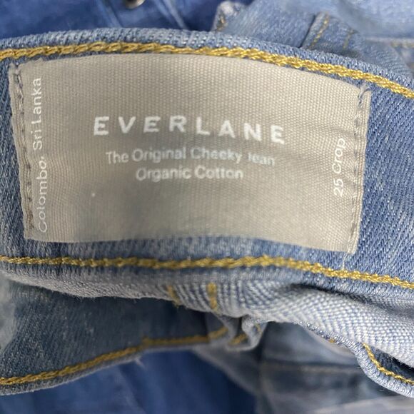 Everlane Jeans Womens 25 Blue Crop Original Checky Organic Cotton High Rise - Picture 10 of 11
